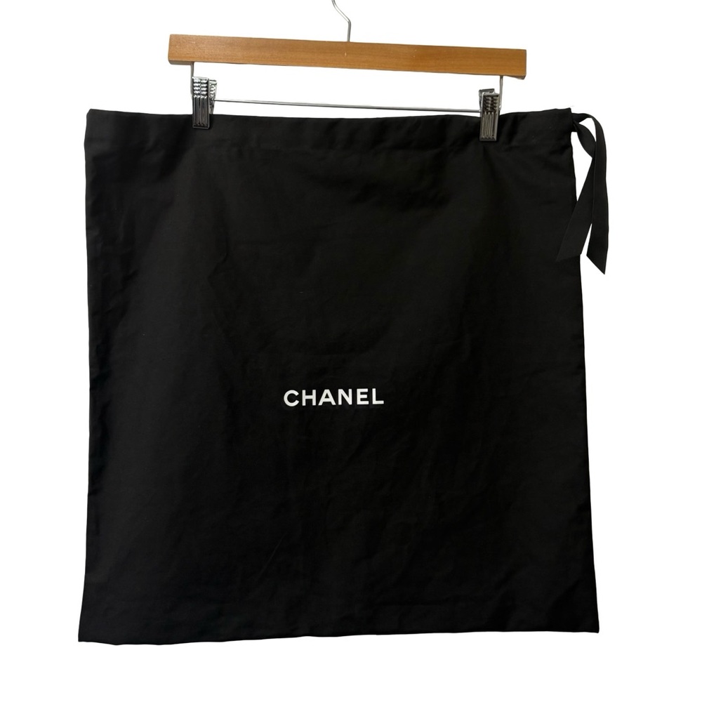 Chanel Dust Bags 19 X 19 Inch Black Drawstring Storage Bag Authentic